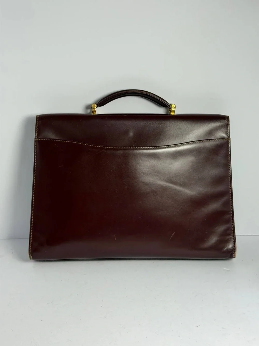 Vintage Cartier Must De Cartier Burgundy Leather Old Money Briefcase